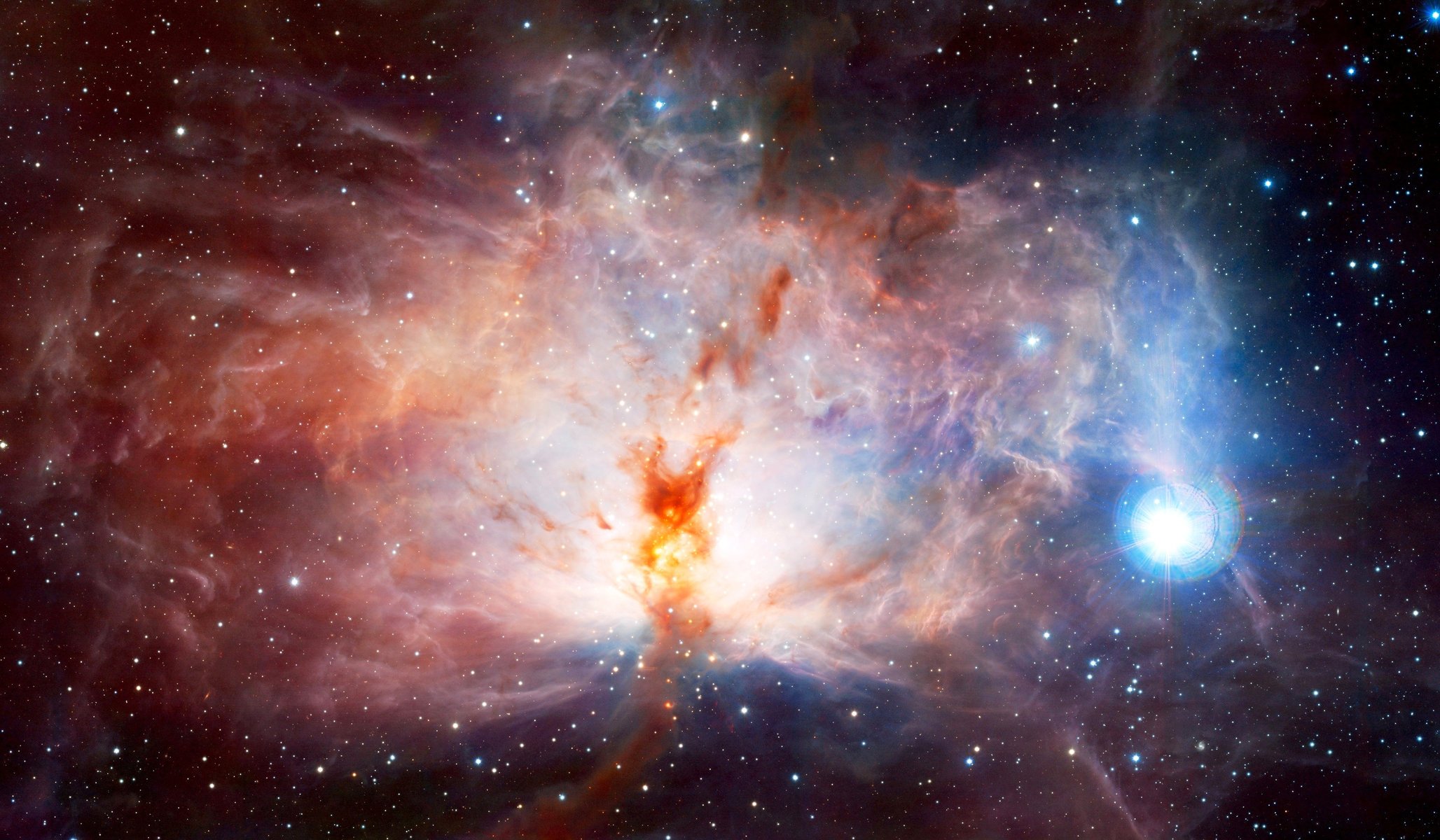 kosmos mgławica płomienia ngc 2024 piękno mgławica