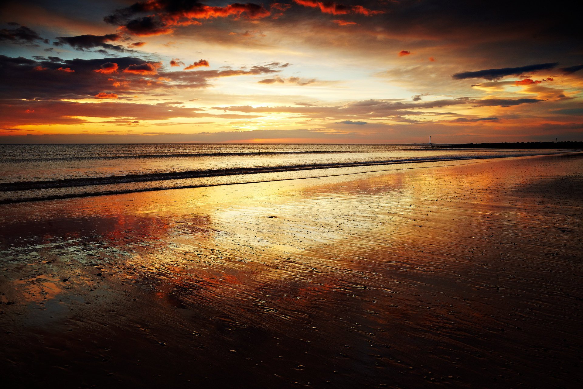 soir plage mer coucher du soleil ciel