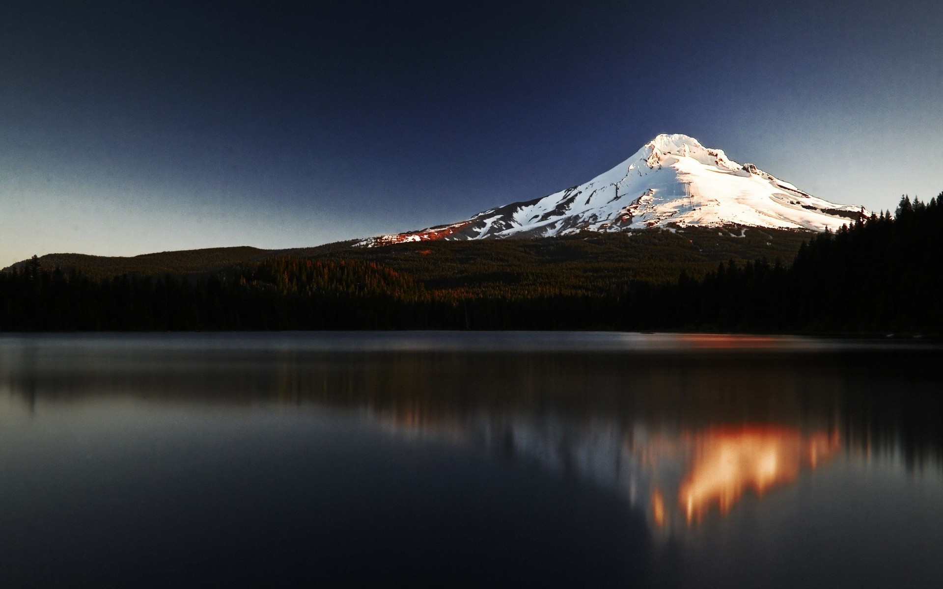 now lake water mountain peaks landscape