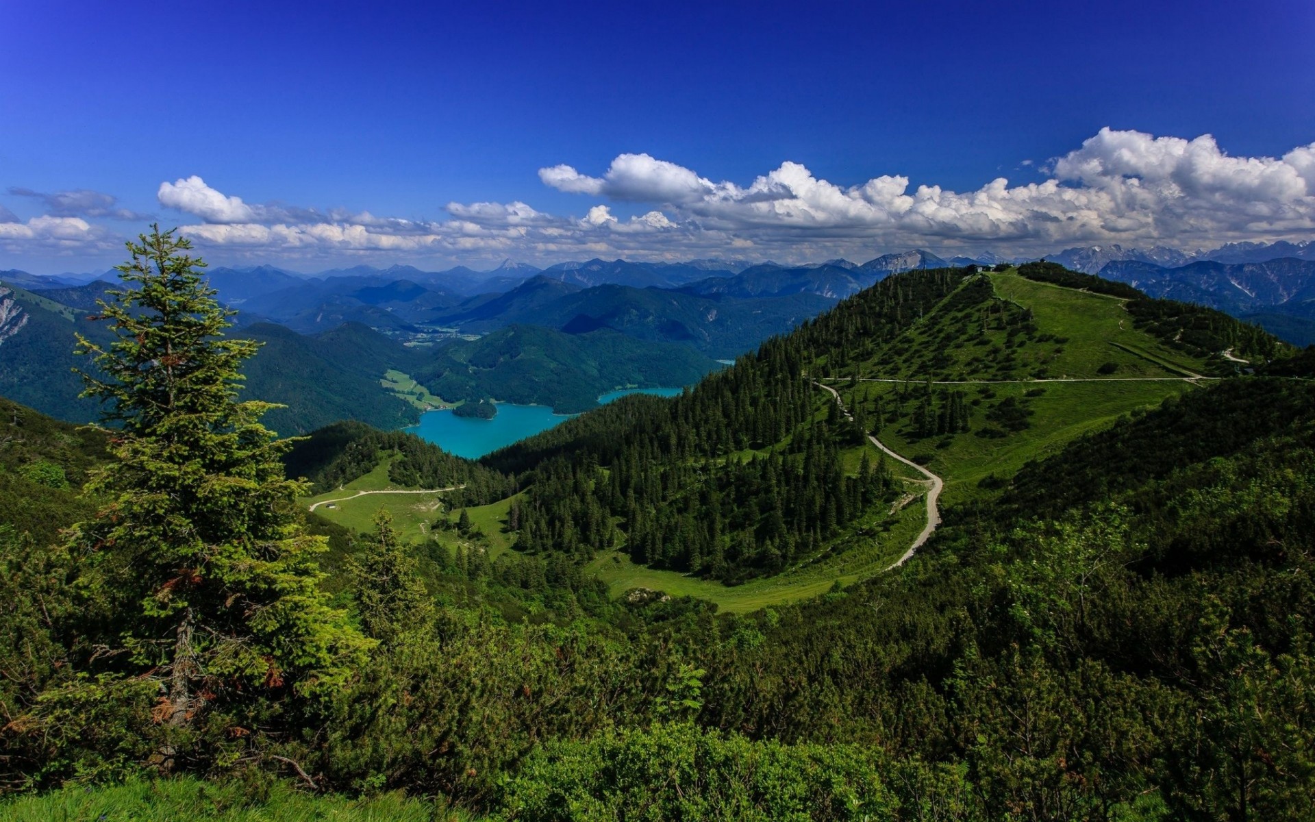 bavarian alps forest lake germany repair