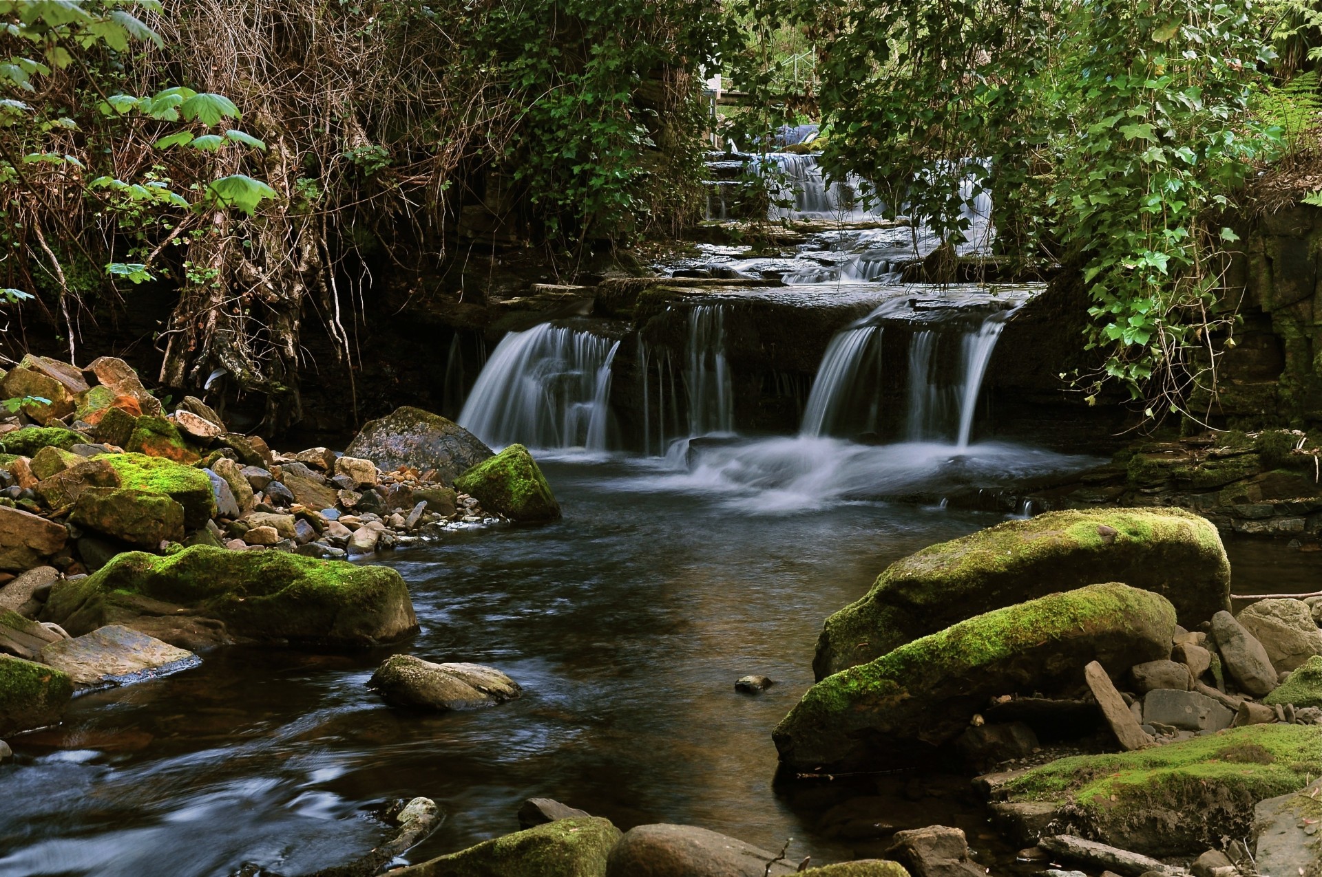 pierres rivière cascade nature