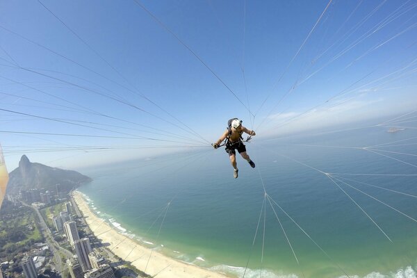 Extreme flight over the coastline