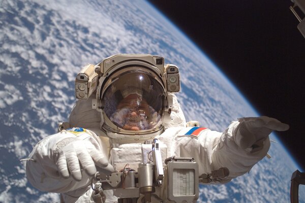 The cosmonaut went for a walk in outer space