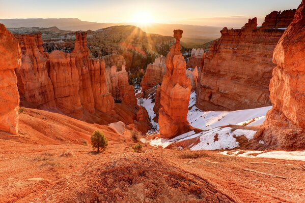 Rocks of the USA at dawn