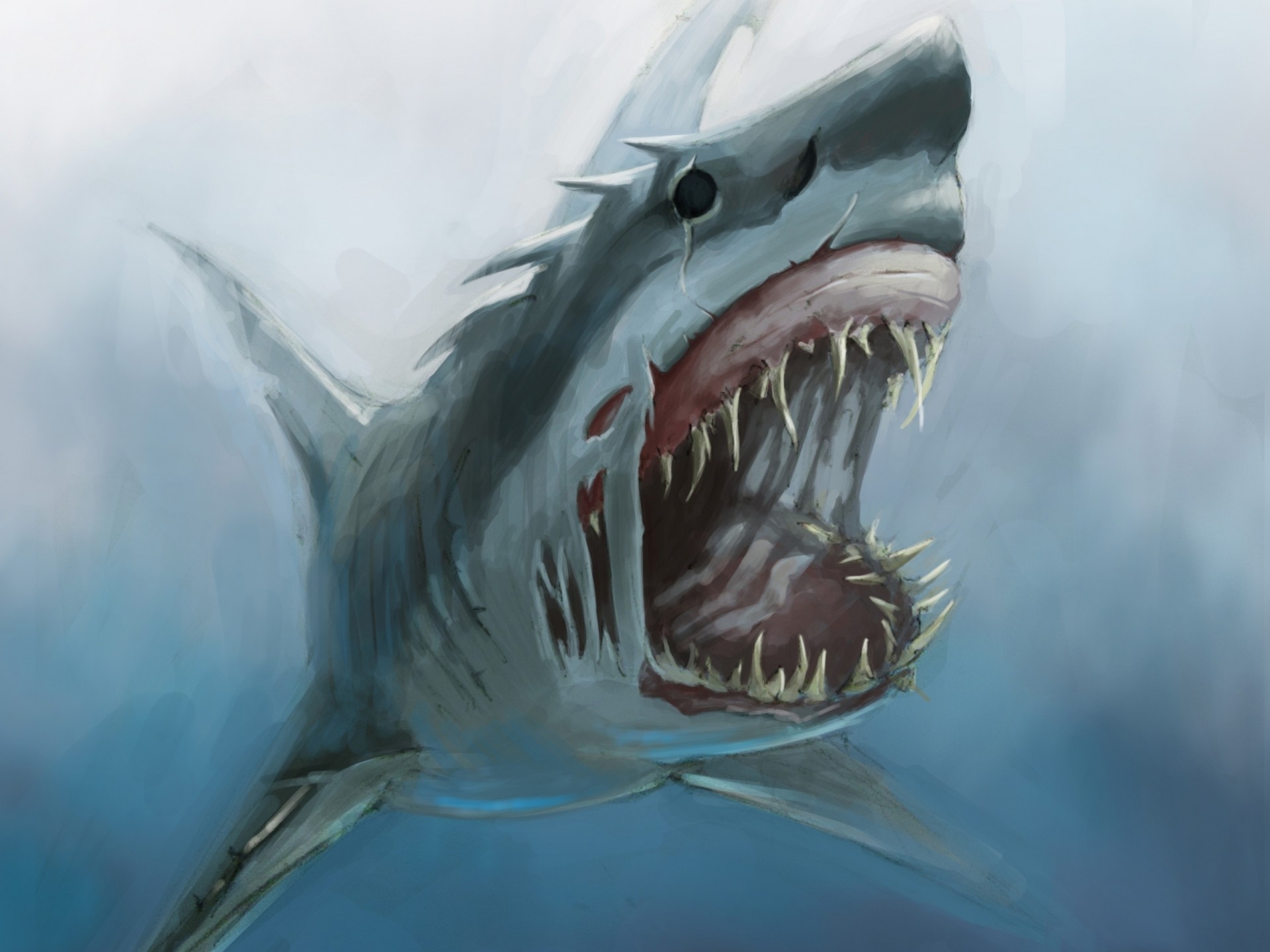 art sukhoi under water monster mouth fangs cooling