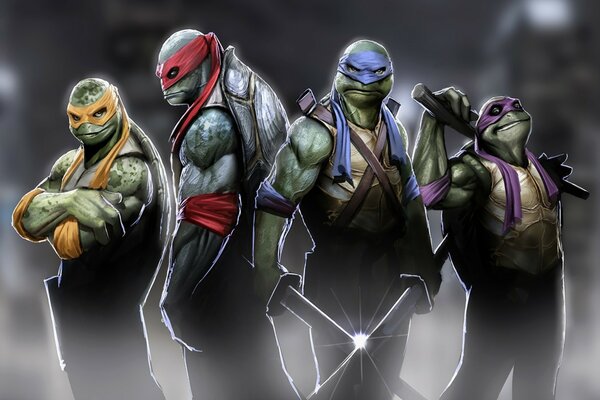 Wojownicze Żółwie Ninja. Donatello, Michał Anioł, Rafael i Leonardo