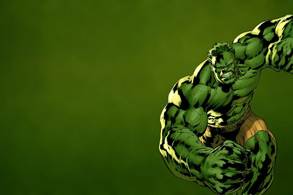 Marvel. Green Hulk on a green background