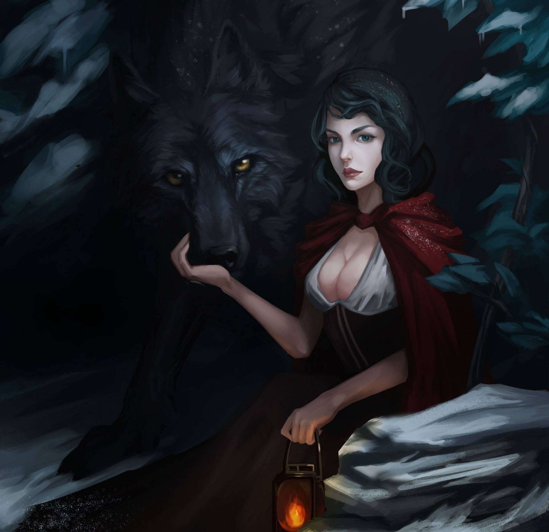 red riding hood girl art