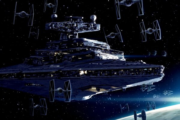 Star destroyer dans l espace