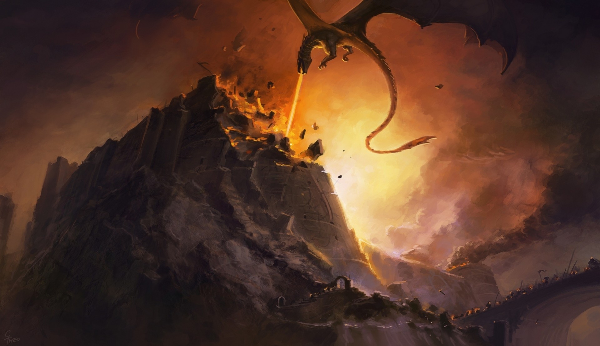 drache glauurung berühmt silmarillion fall von nargotrond schlacht belagerung feuer john ronald ruel tolkin grrrod zerstörung festung