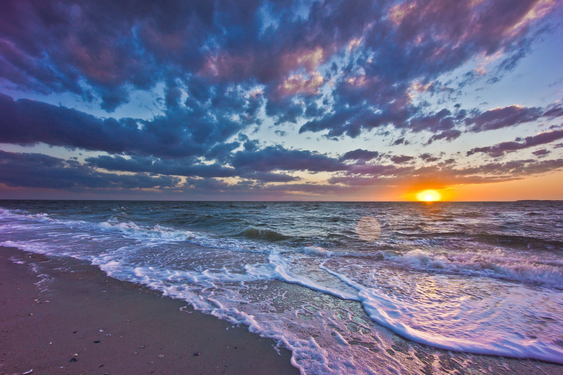 onda mare paesaggio riva tramonto