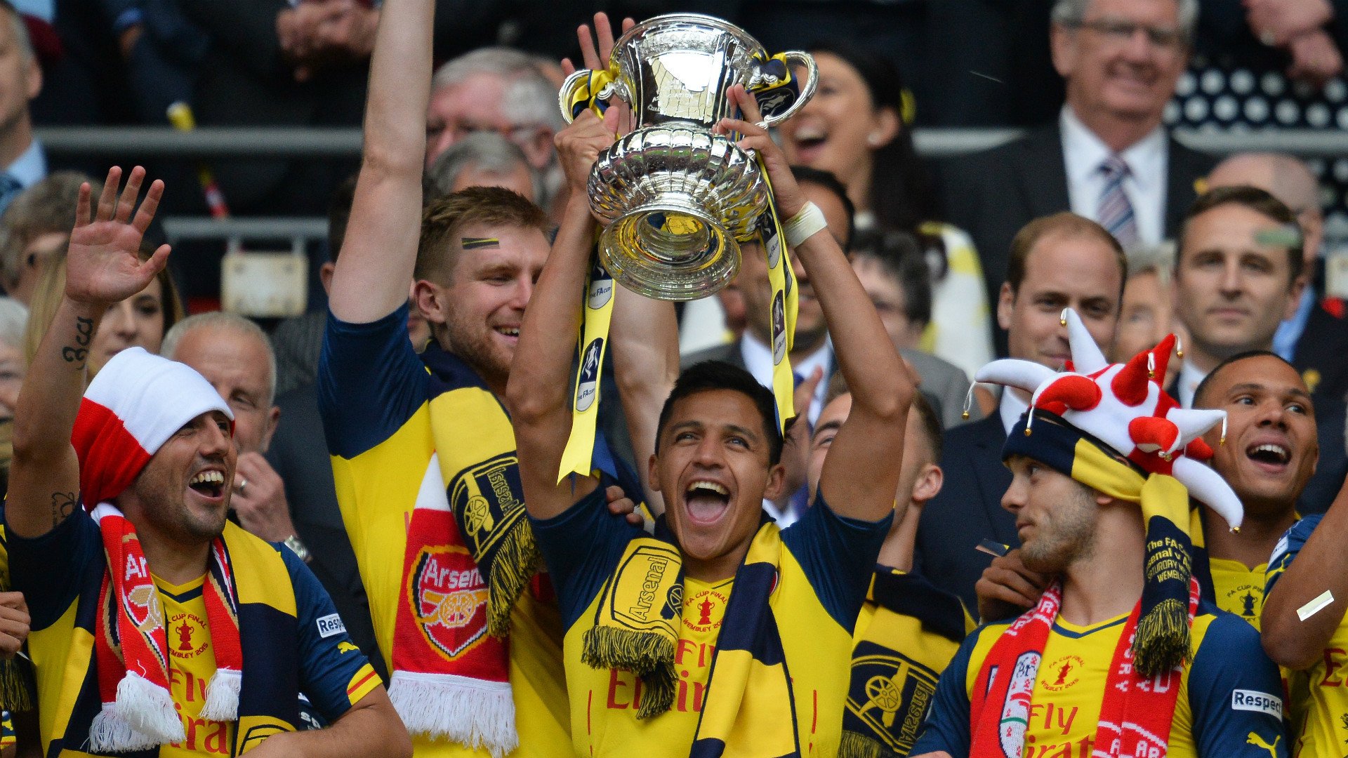 arsenal squadra di calcio gunners fa cup 2015 vittoria alexis sanchez sfondo