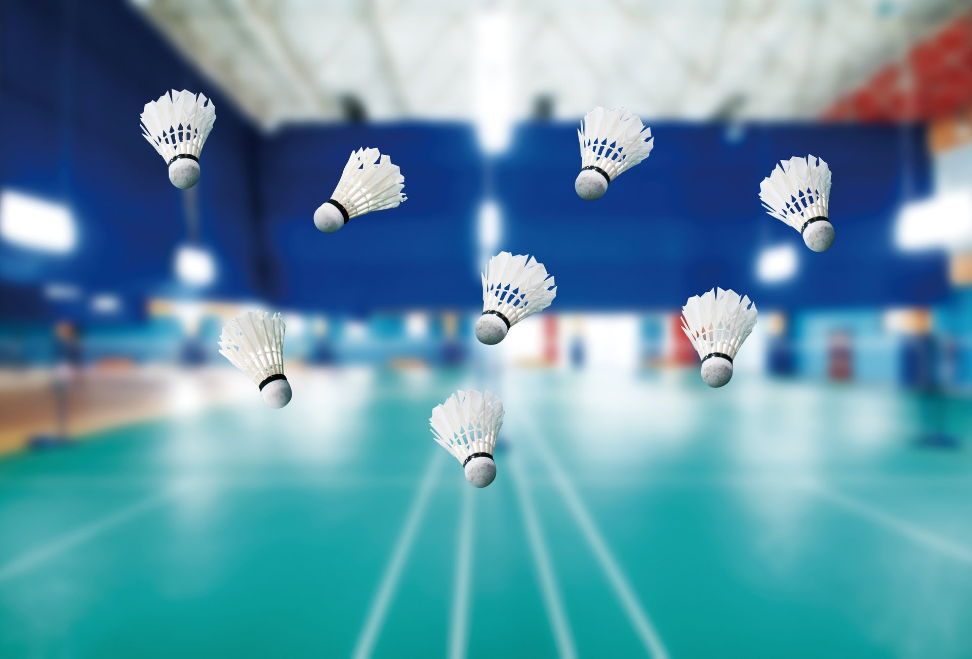 sport badminton campo palestra volano volano volano gravità zero istante volo buona idea sfondo sfocatura bokeh carta da parati