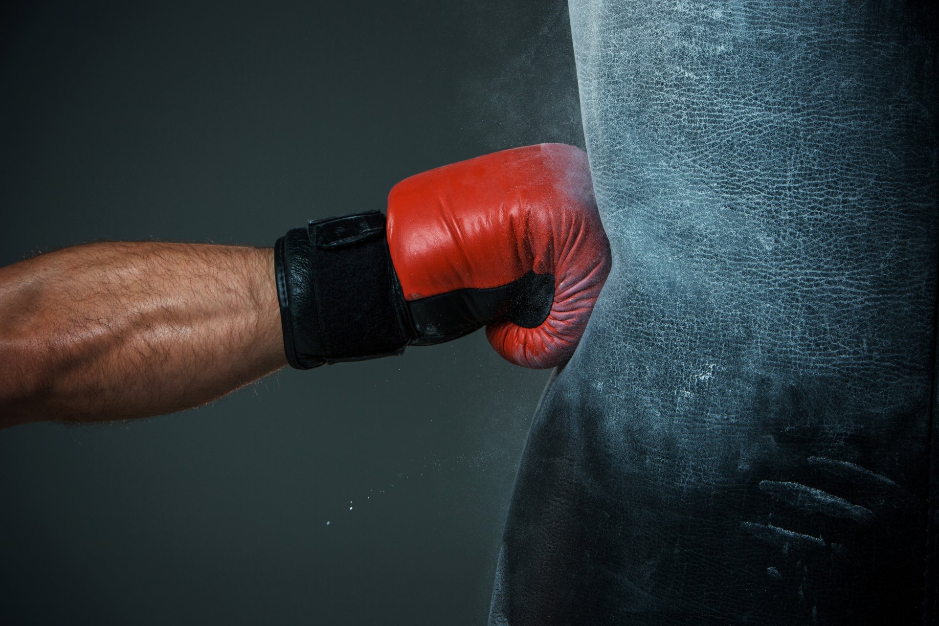 boxing glove hit arm impact