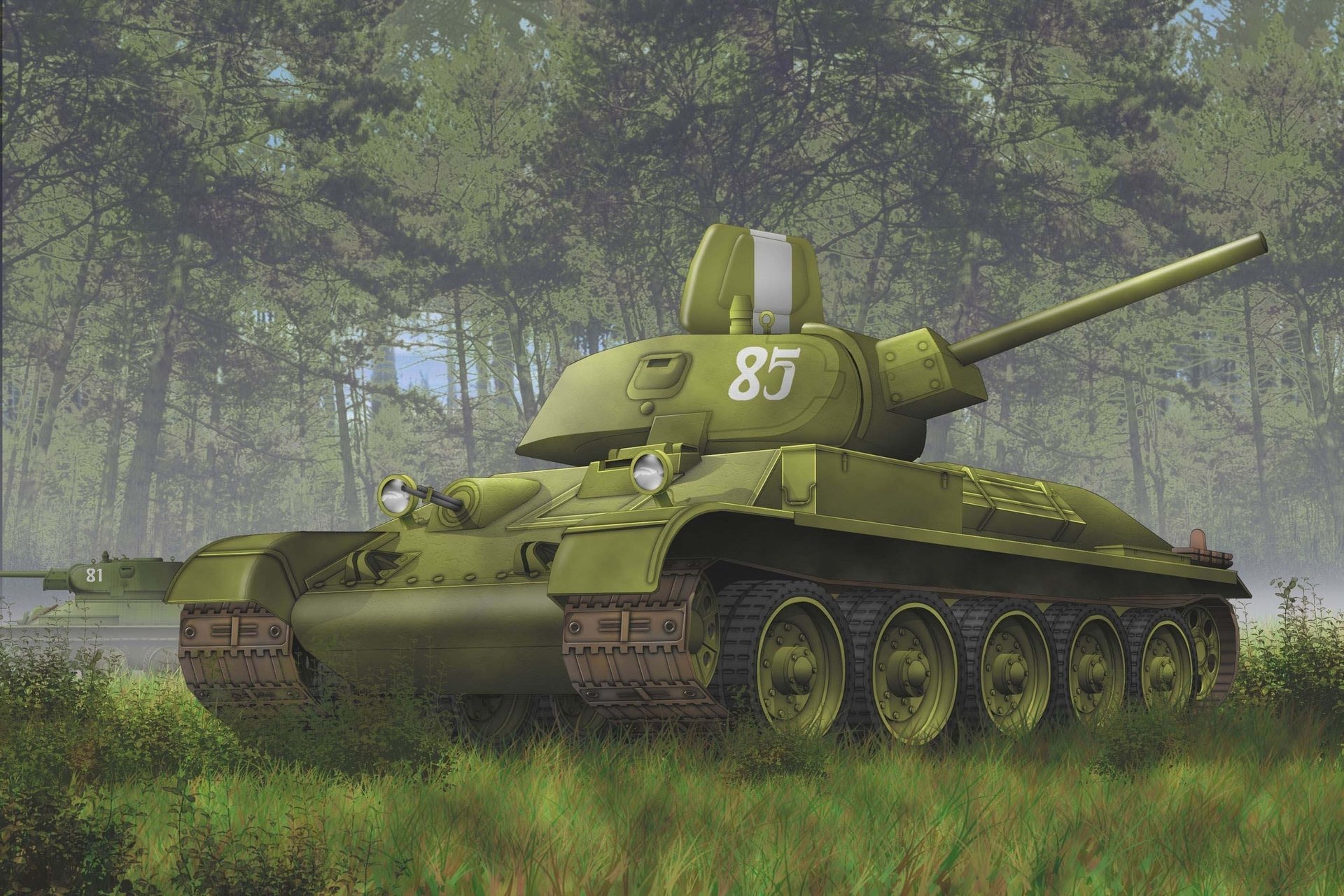 sowjetisch panzer ww2 wald t-34-76