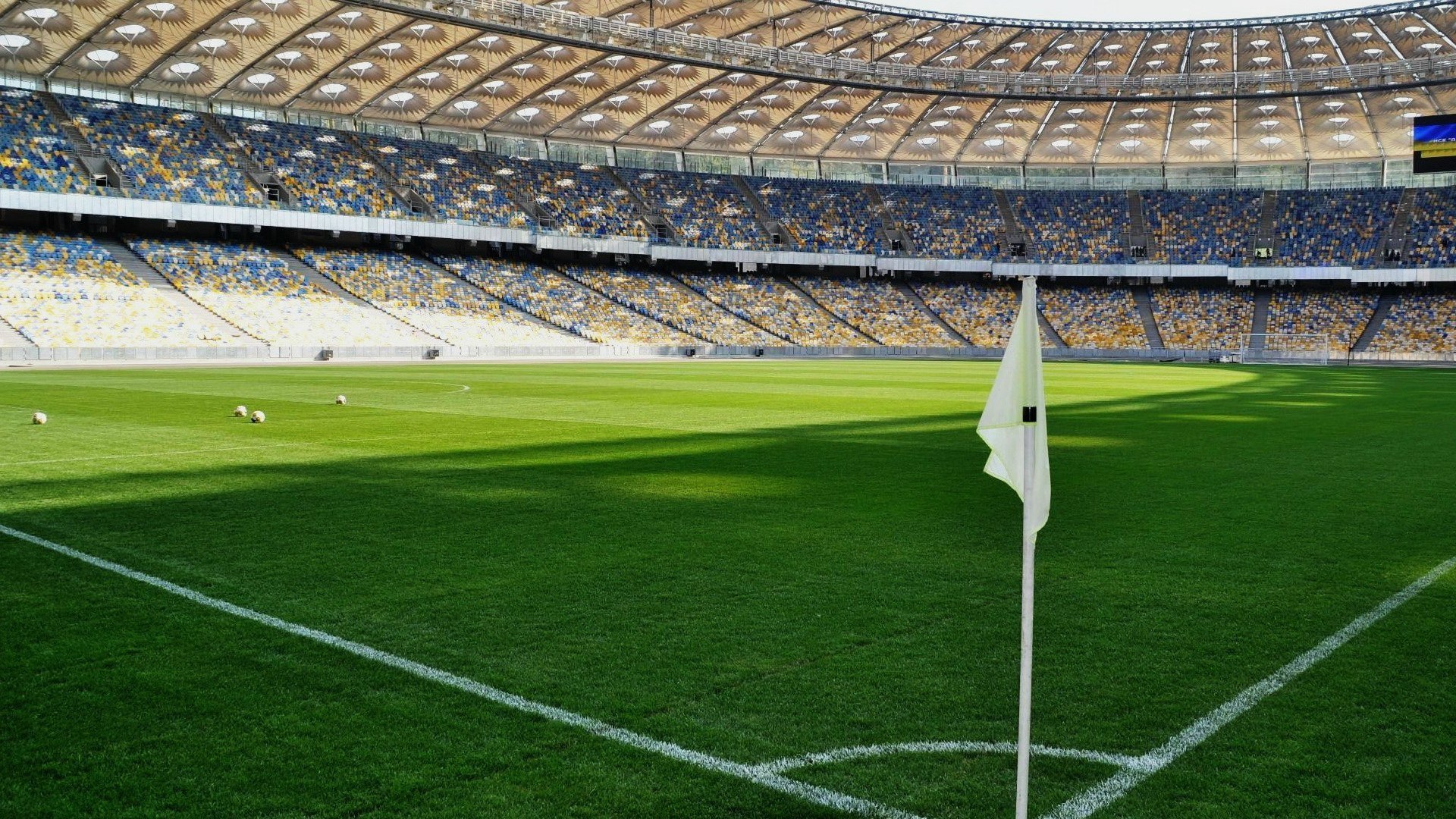 piłka nożna stadion murawa flaga róg