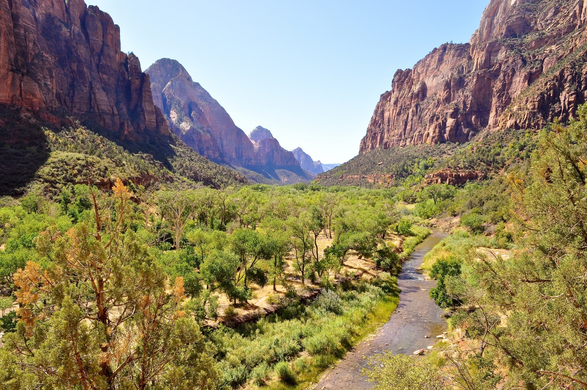 río naturaleza árboles montañas parque nacional sion