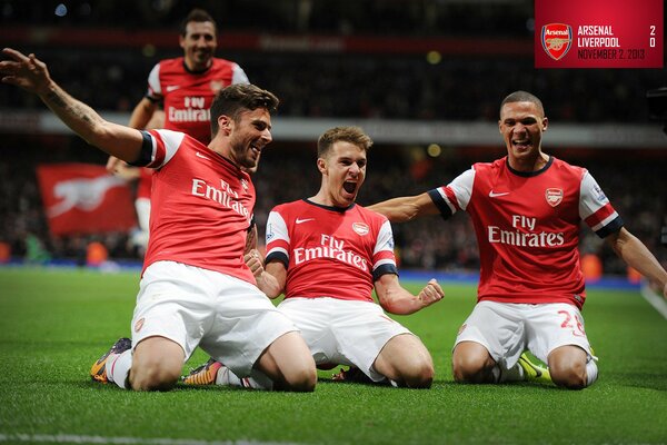 Jugadores del Arsenal en el campo de fútbol