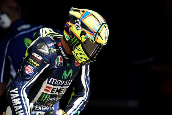 Valentino Rossi in elmetto