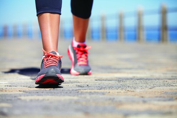 Sneakers for tourism close-up