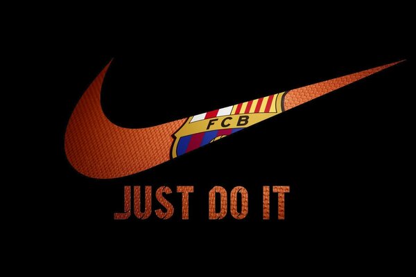 Sur fond noir rouge Nike signe avec le drapeau de Barcelone