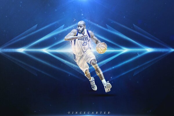 Vince Carter, de los Dallas Mavericks, lanza el balón