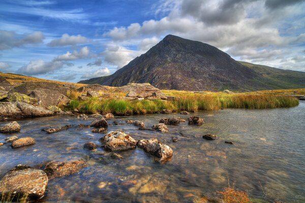 Beautiful landscape. Mountains with a river