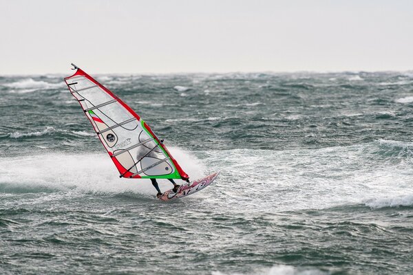 Windsurfer in the open sea photo shoot