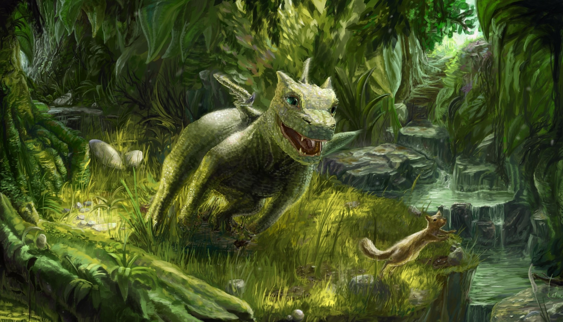 verdure nature jeu dragon husky