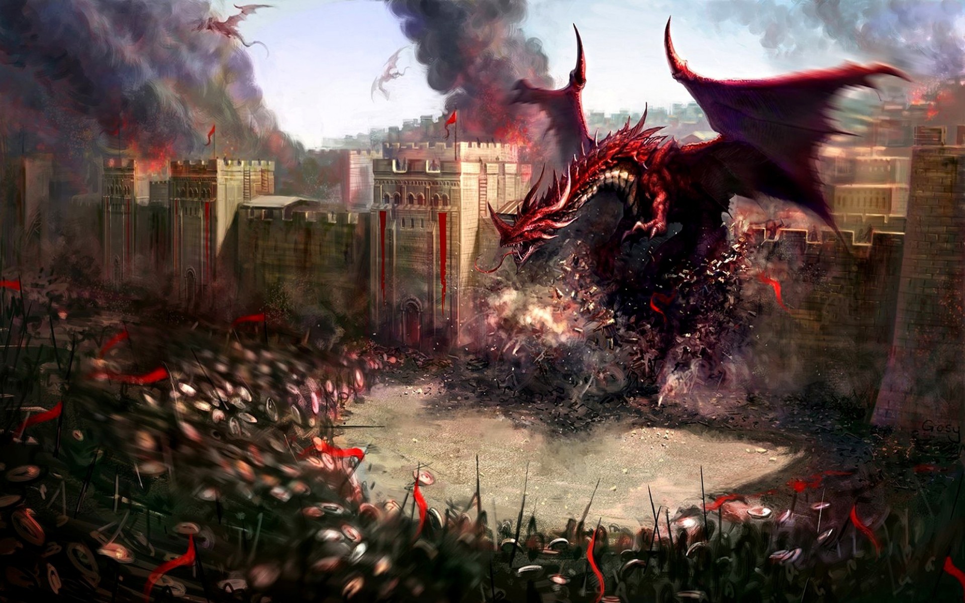 dragons forteresse destruction soldats