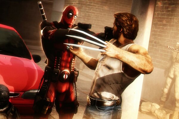 Deadpool gegen Wolverine im Spiel