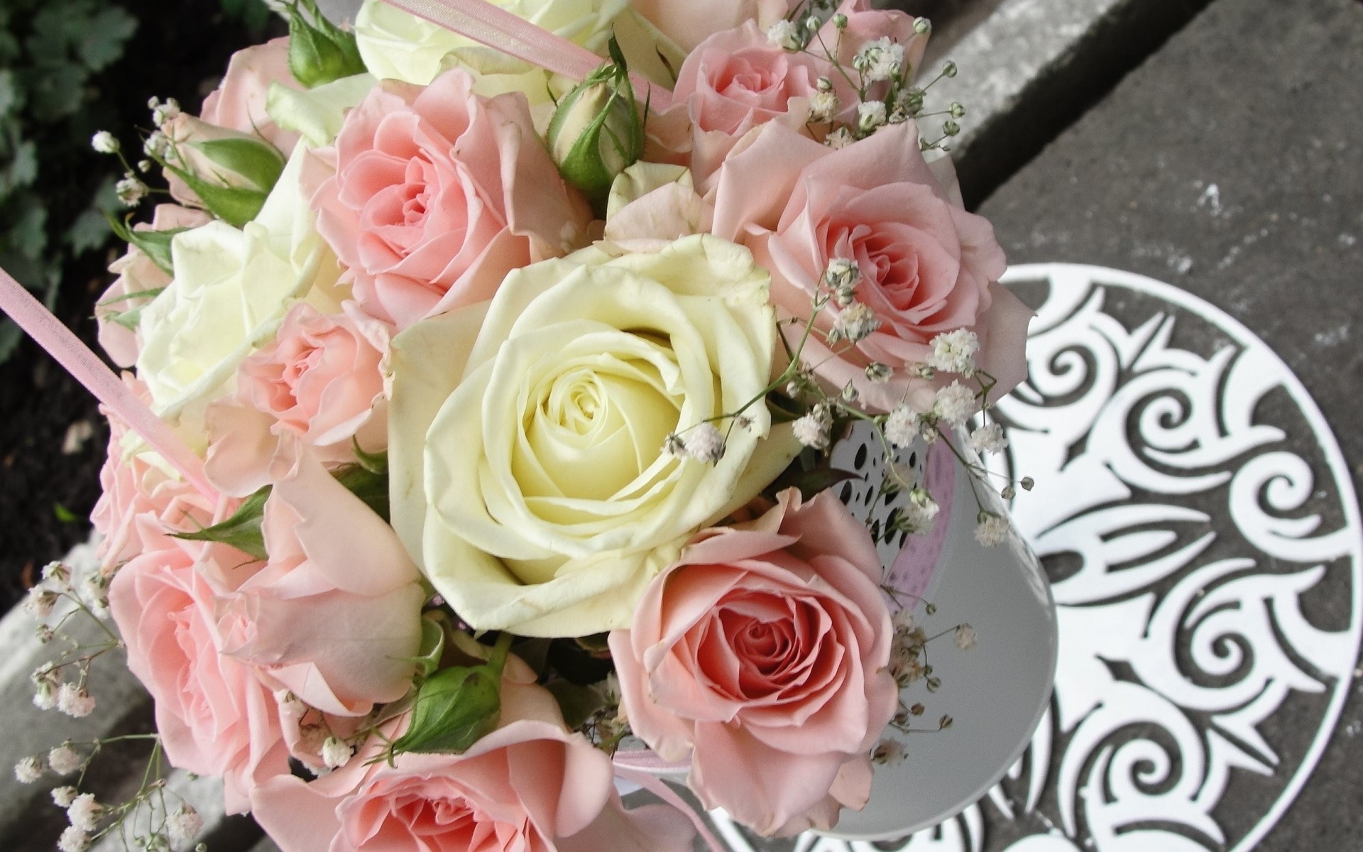 roses pot rose pink bouquet