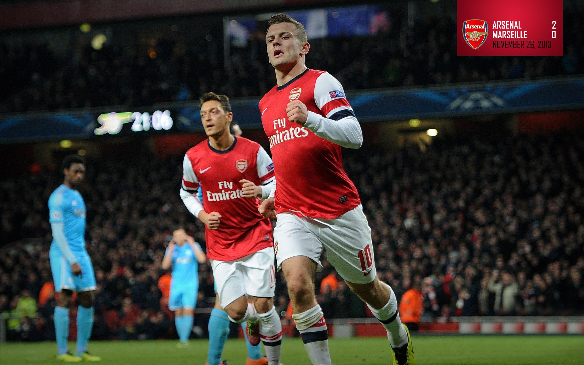 arsenal football club gunners jack wilshere mesut ozil players background