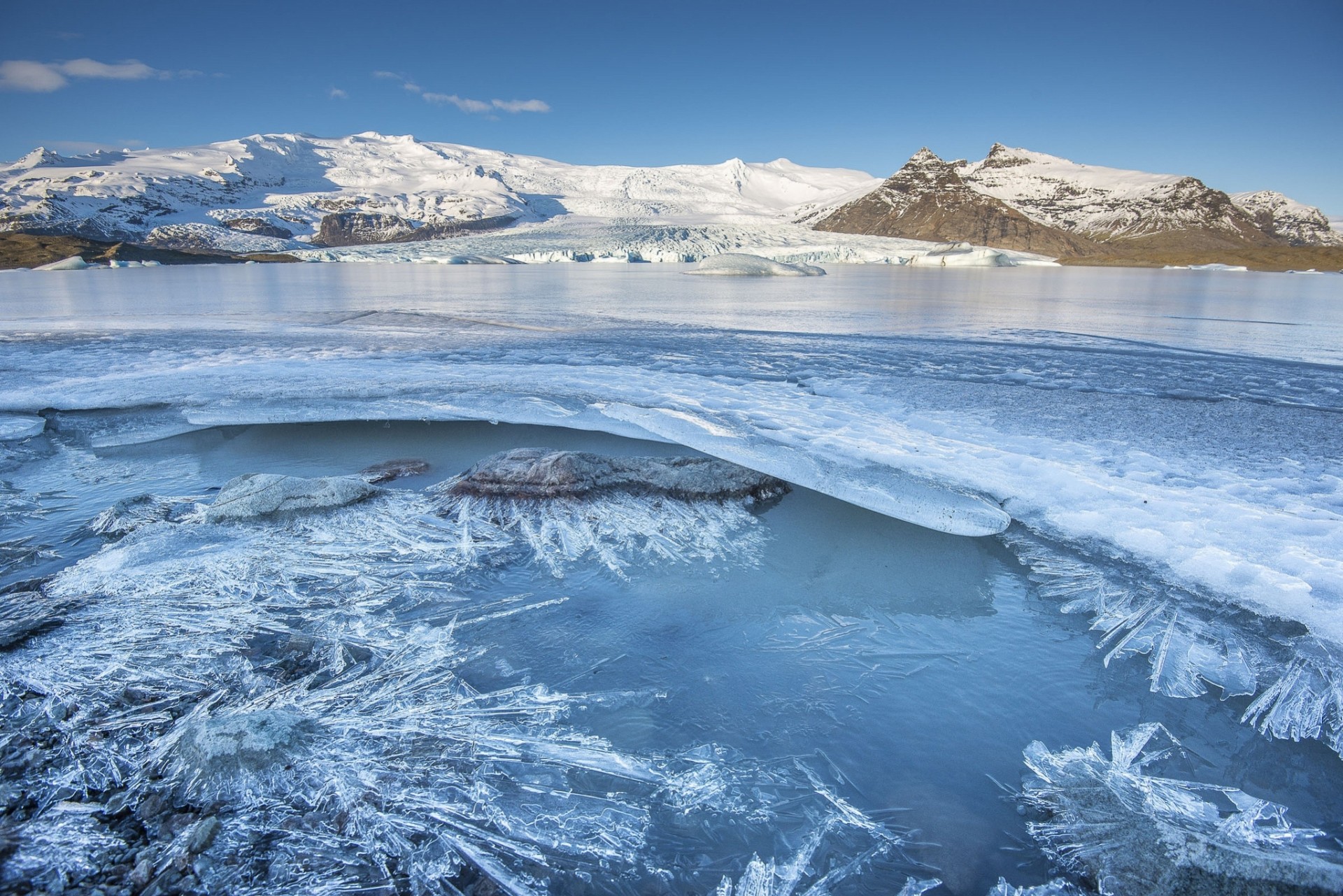 lód islandia zima góry