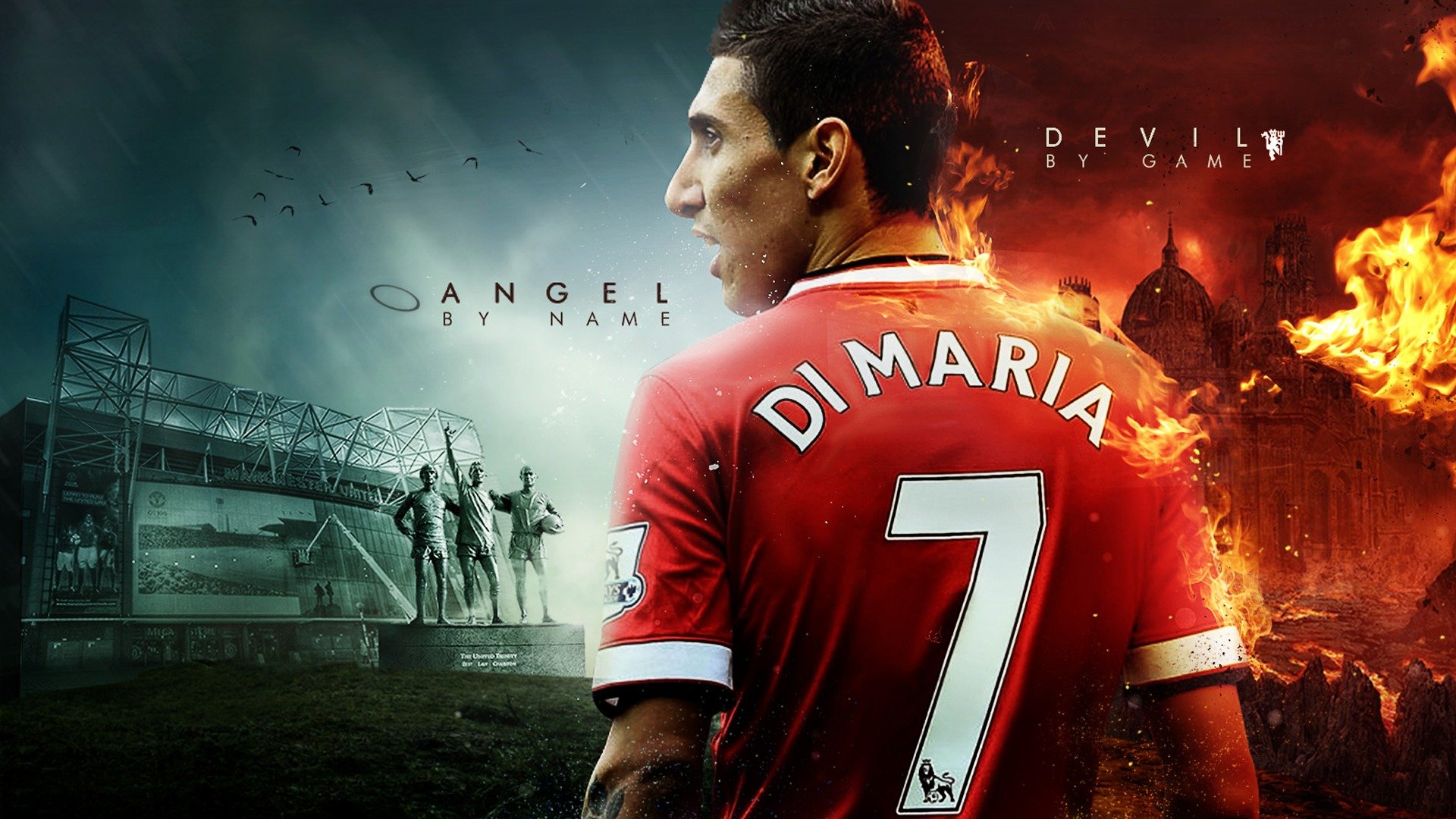 di maria manchester united mu mu footballer devil real madrid