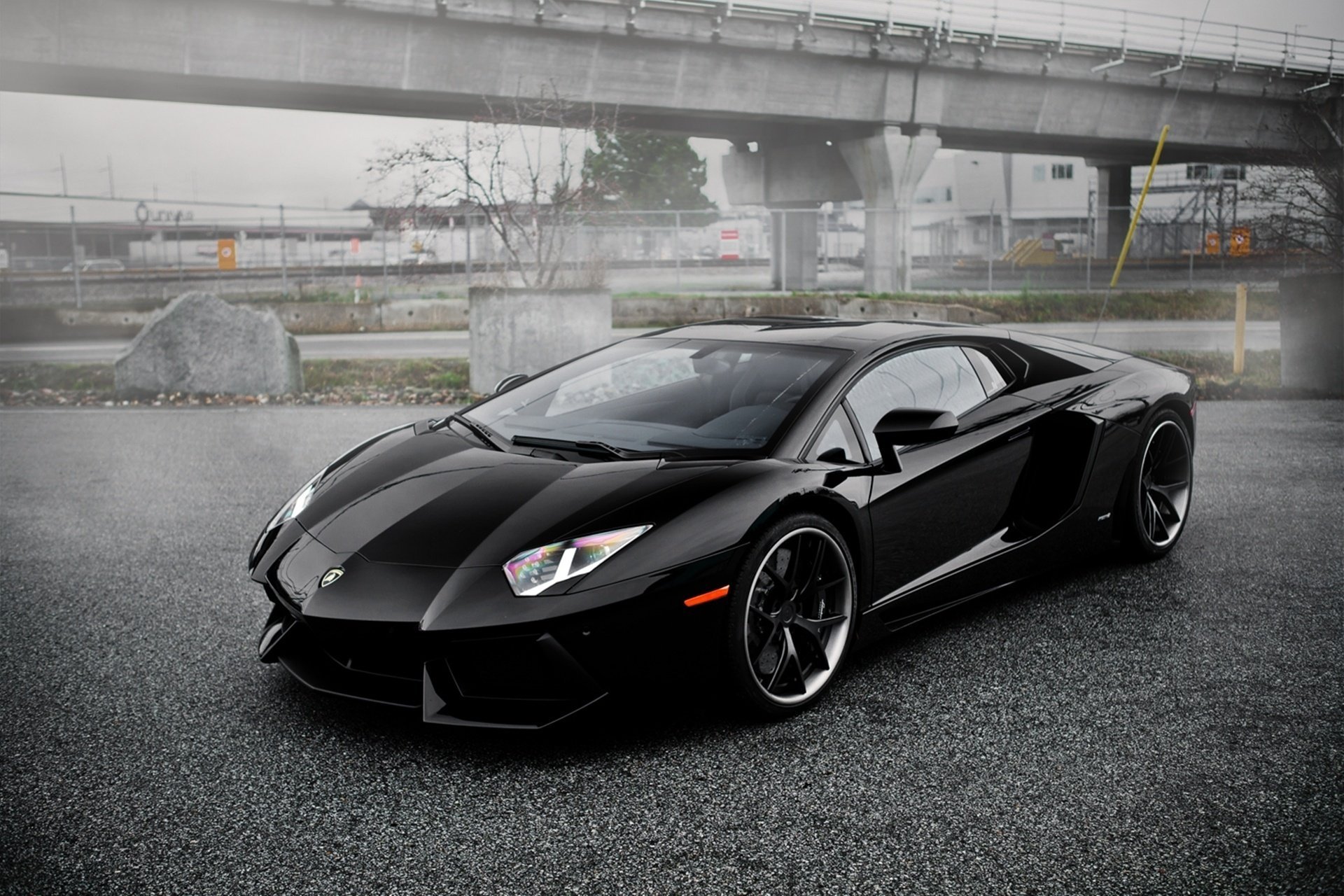 lambo pur 4our depth parking aventador noir