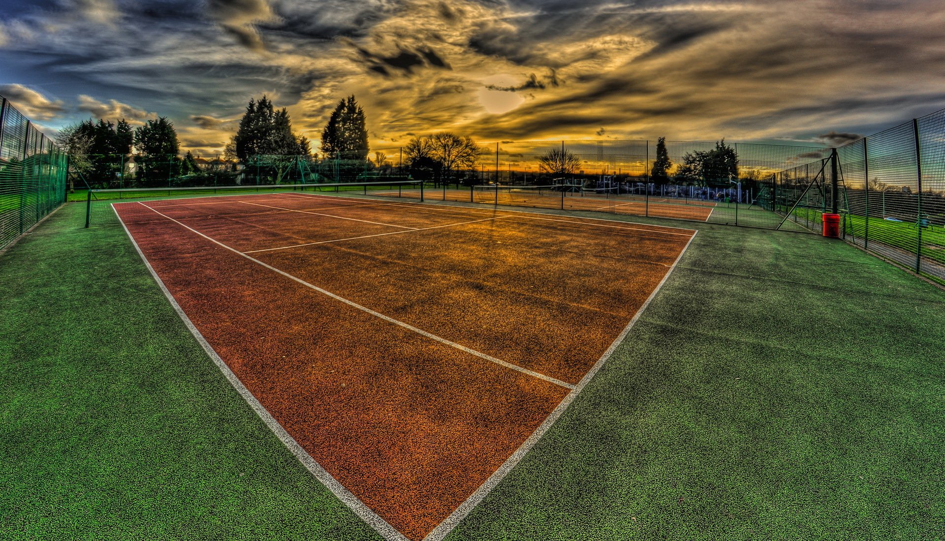 court sonnenuntergang sport