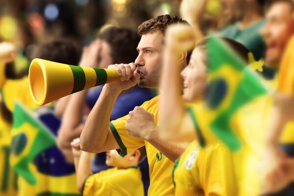 Brasilianische Fans jubeln für ihr Team