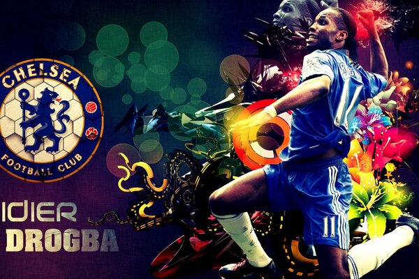 Il calciatore del Chelsea Didier Drogba è felice