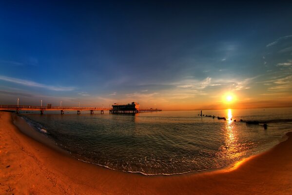 Sunset over the ocean pier