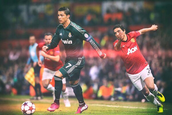 Footballers ronaldo rafael and giggs