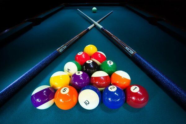 Boules de billard sur la table