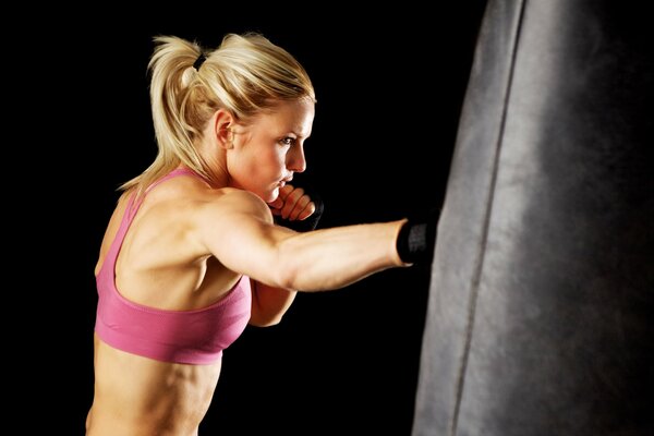 Boxing gloves pear woman