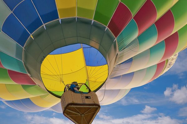 Rainbow balloon in the sky