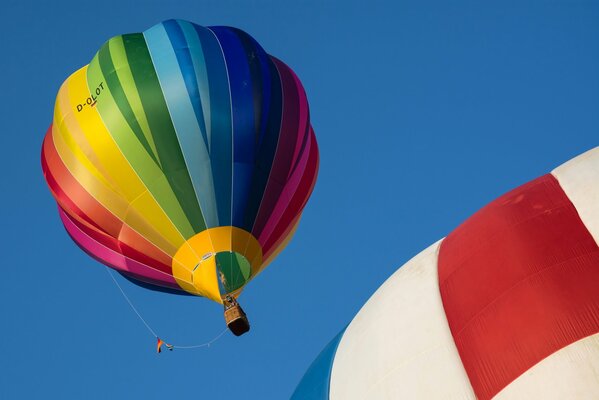 Beautiful colorful balloons are flying