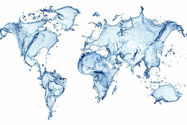 Mappemonde. Eau et terre échangés