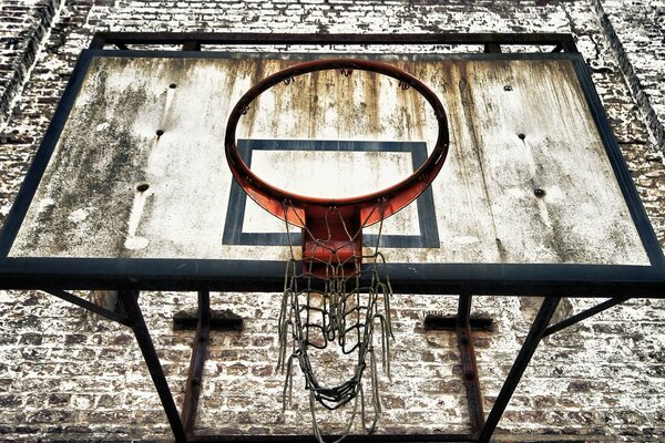 Aro de baloncesto vista inferior