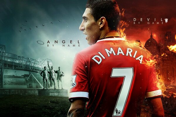 Soccer player di maria angel or demon