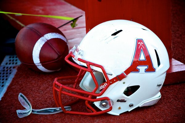 Helmet of an American football player