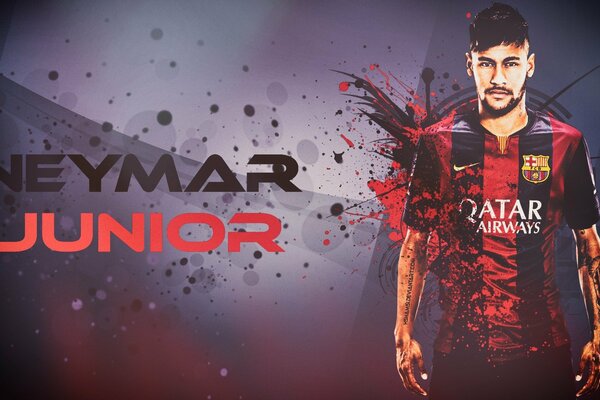 Footballeur de Barcelone Neymar. Screensaver avec le joueur de football Neymar